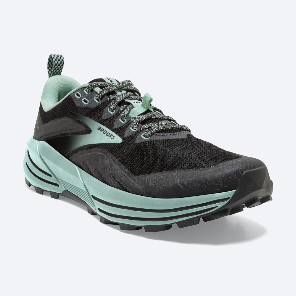 Brooks Cascadia 16 Ženske Trail Tekaški Copati Črne Zelene | Slovenija-41963