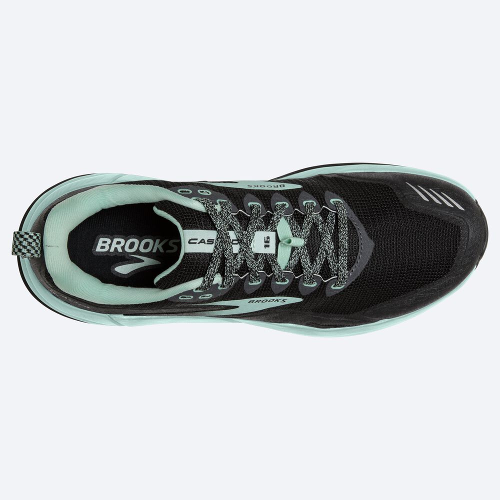 Brooks Cascadia 16 Ženske Trail Tekaški Copati Črne Zelene | Slovenija-41963