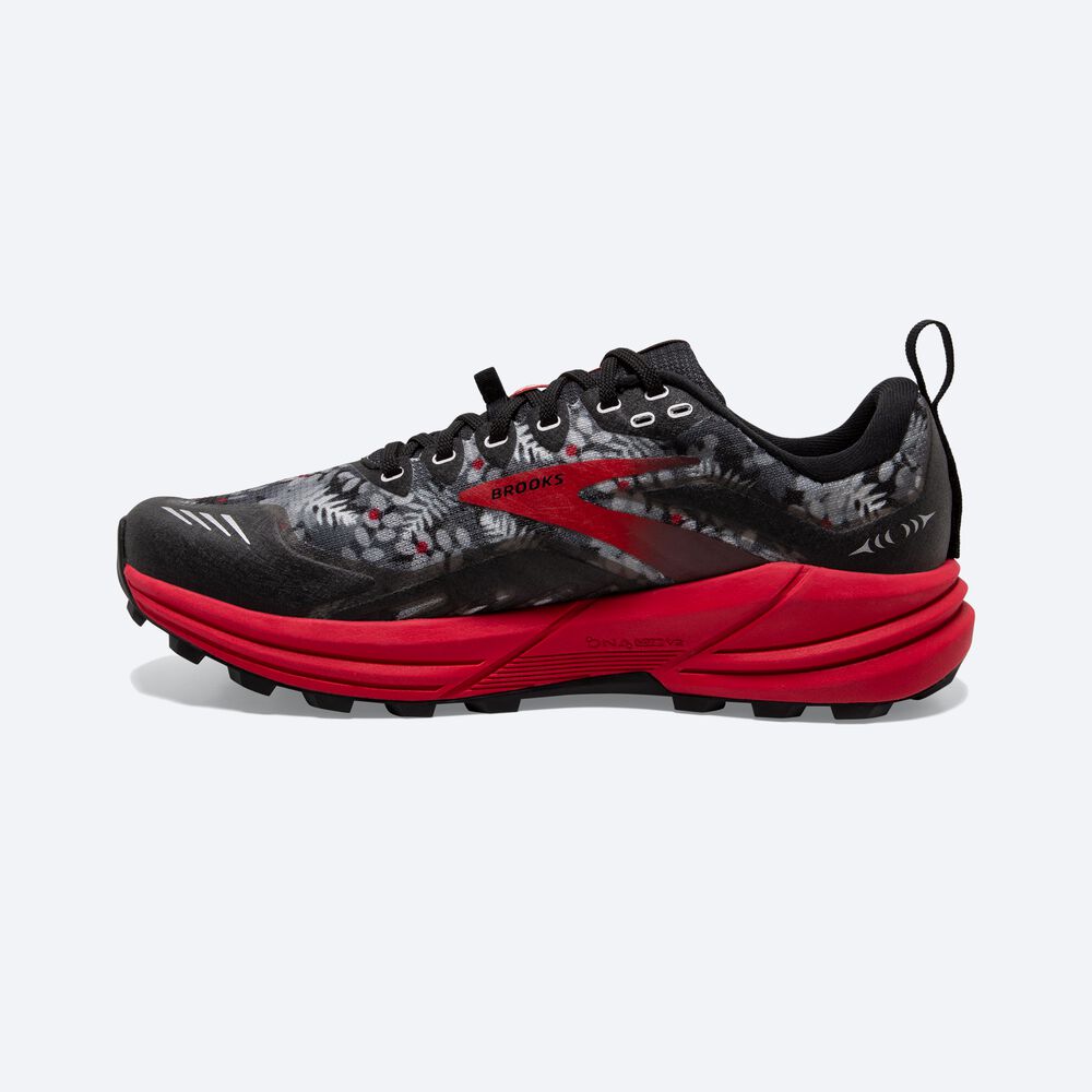 Brooks Cascadia 16 Ženske Trail Tekaški Copati Črne Sive Rdeče | Slovenija-45721