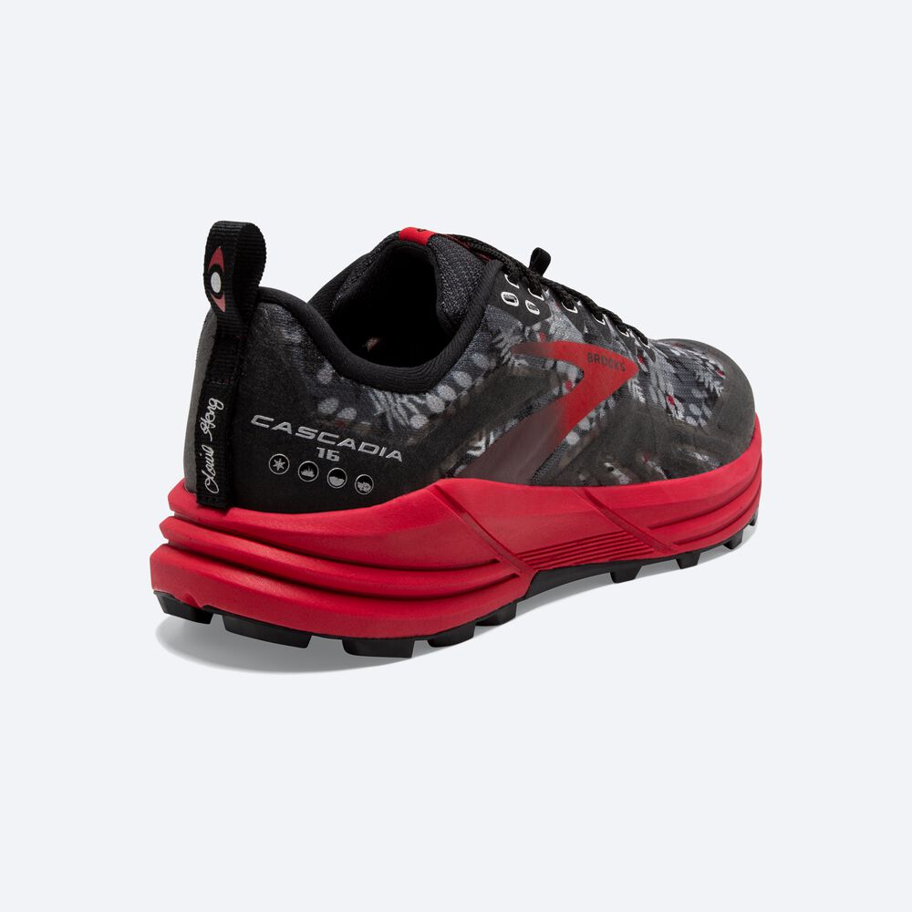 Brooks Cascadia 16 Ženske Trail Tekaški Copati Črne Sive Rdeče | Slovenija-45721