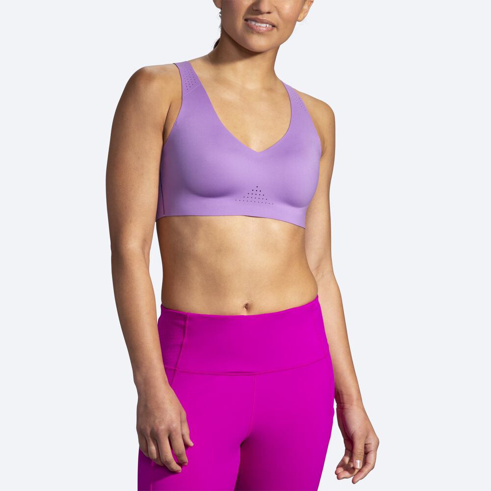 Brooks Dare V Neck Run Bra Ženske Športni Nedrčki Vijolične | Slovenija-72983