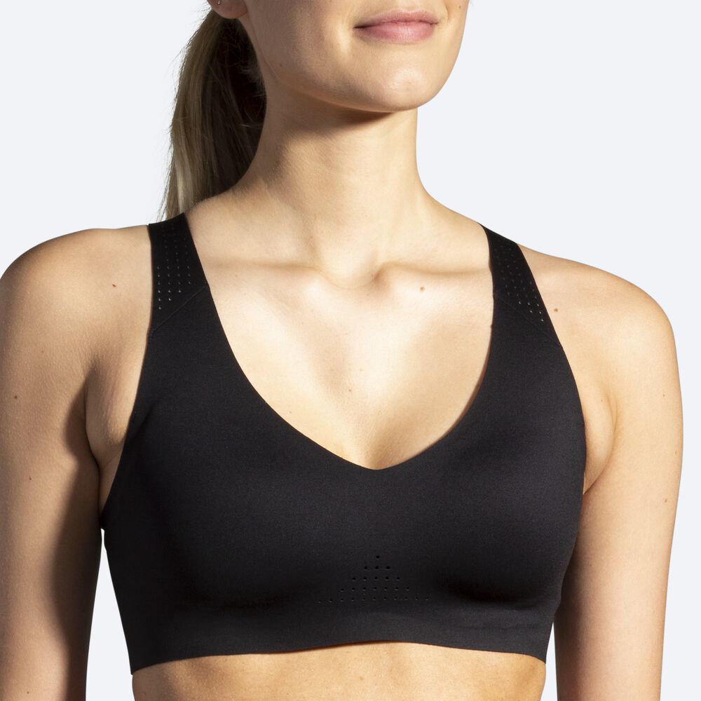 Brooks Dare V Neck Run Bra Ženske Športni Nedrčki Črne | Slovenija-87591