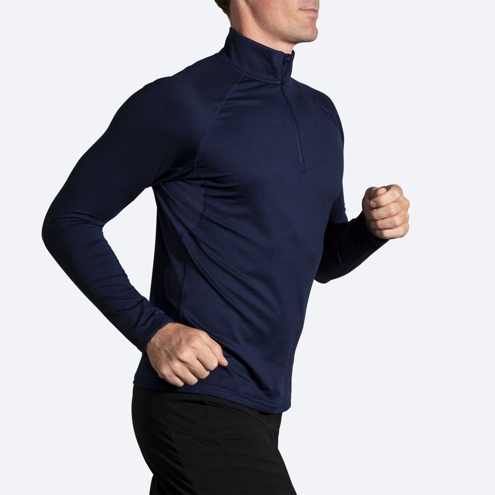 Brooks Dash 1/2 Zip Moški Jakne Temno Modre | Slovenija-03584