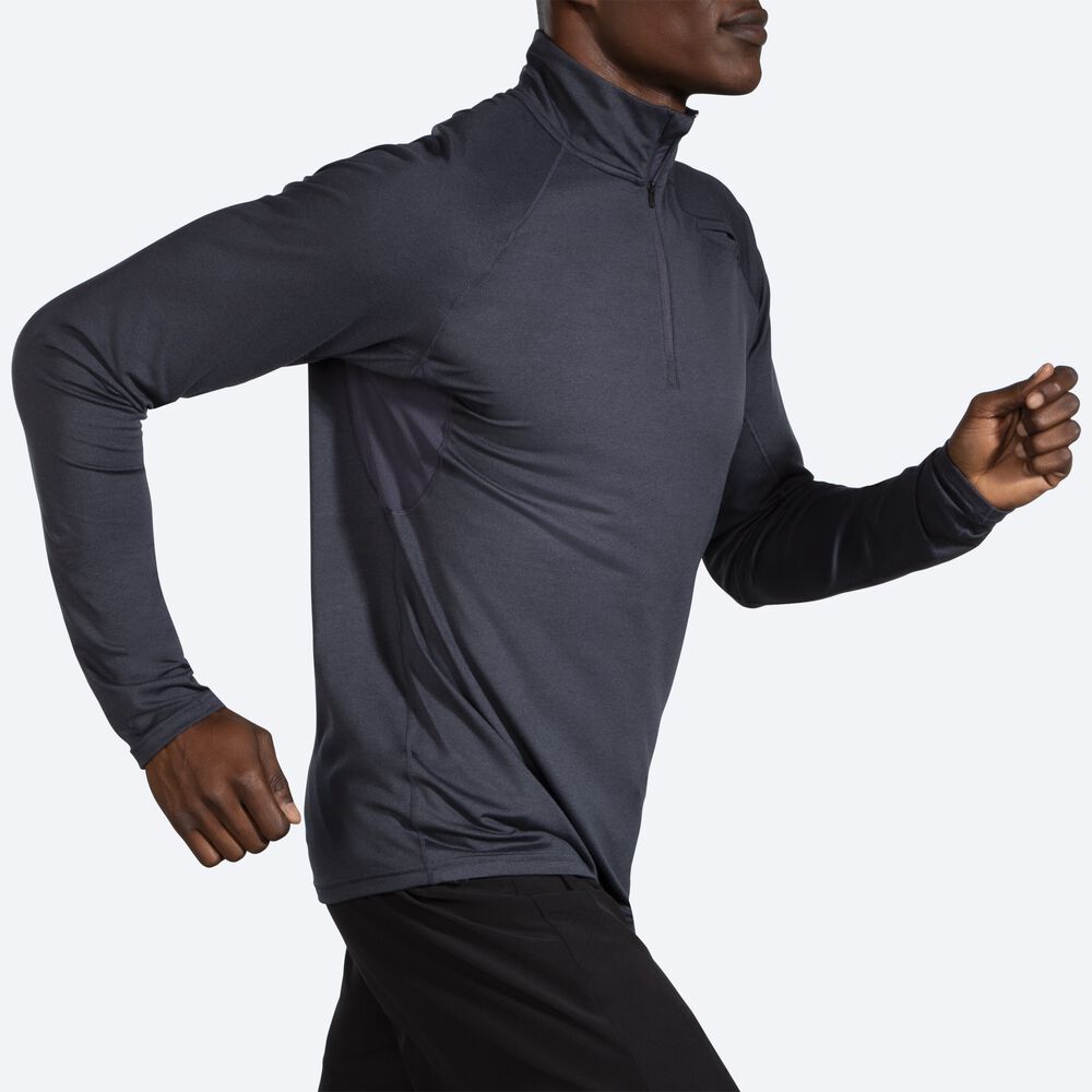 Brooks Dash 1/2 Zip Moški Jakne Temno Sive | Slovenija-87490