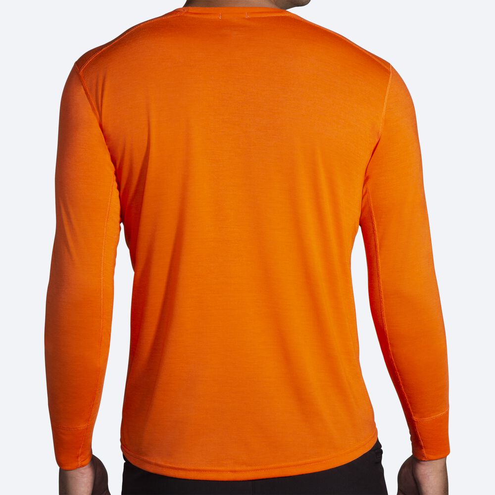 Brooks Distance Grafične Long Sleeve Moški Majice Oranžne | Slovenija-32108