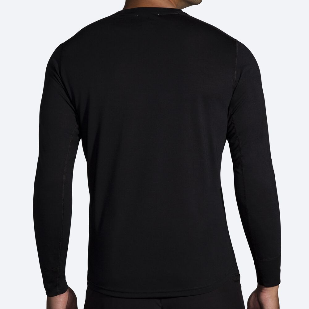 Brooks Distance Grafične Long Sleeve Moški Majice Črne | Slovenija-63928