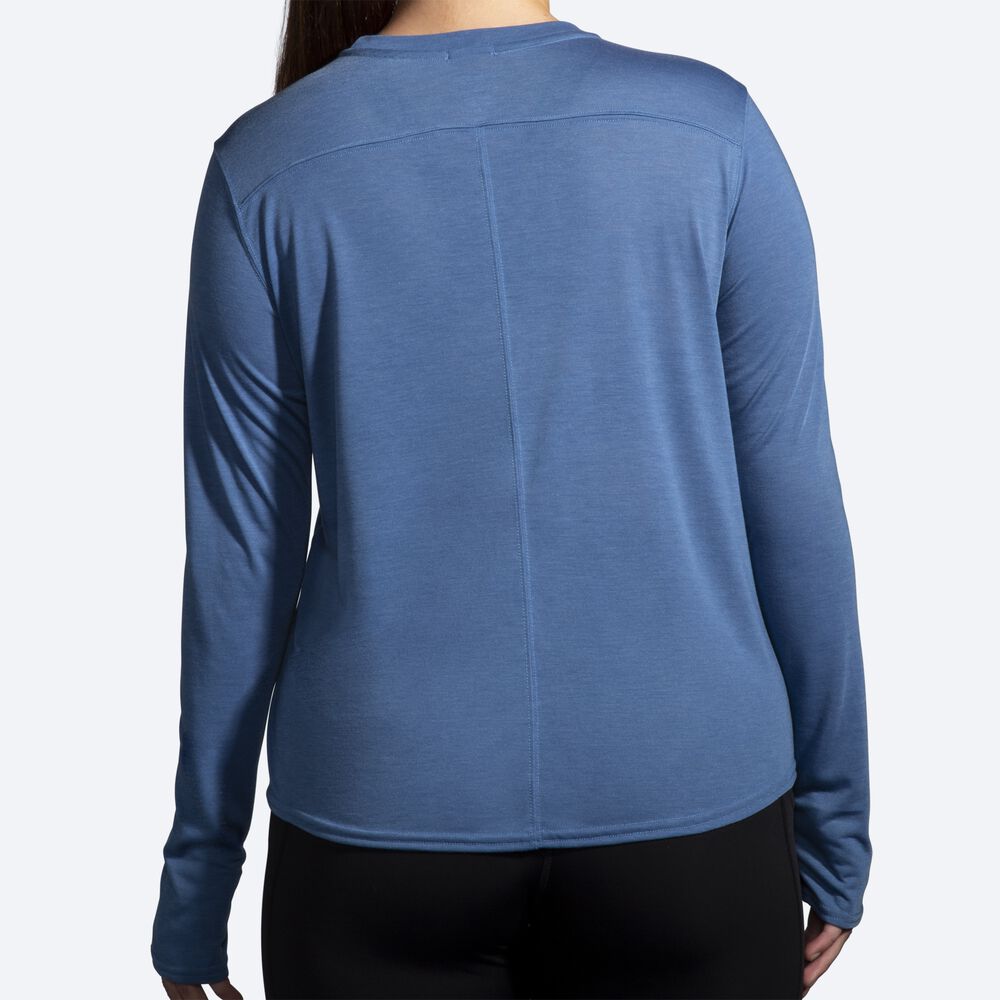 Brooks Distance Grafične Long Sleeve Ženske Majice Modre Sive | Slovenija-40139