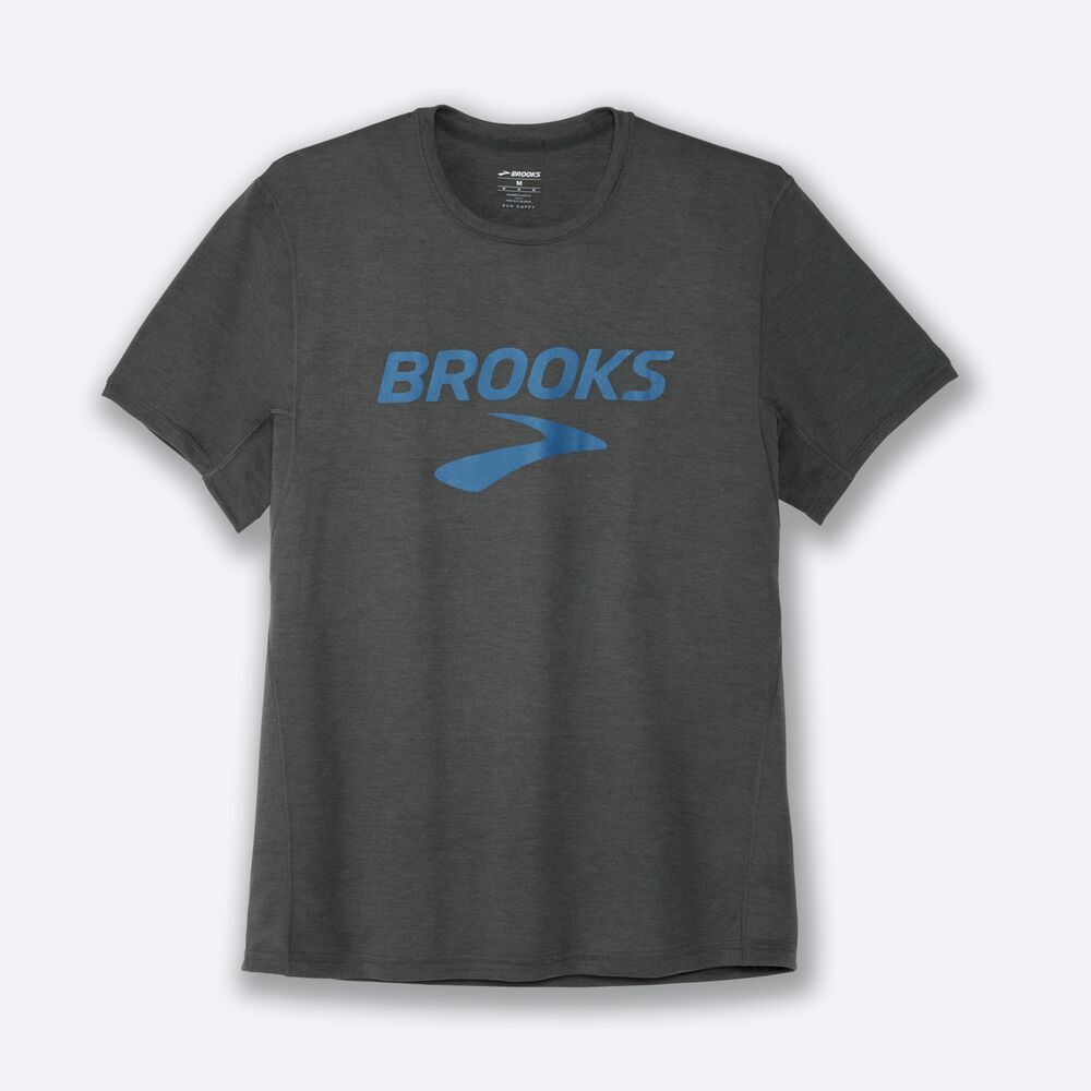 Brooks Distance Grafične Short Sleeve Moški Majice Temno | Slovenija-06938