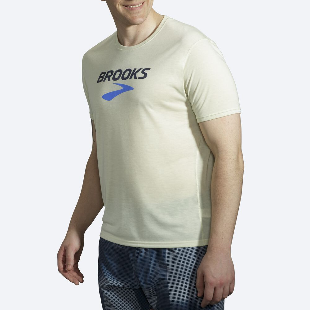 Brooks Distance Grafične Short Sleeve Moški Majice Oranžne | Slovenija-68541