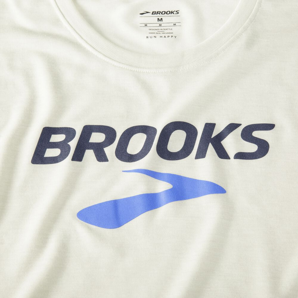 Brooks Distance Grafične Short Sleeve Moški Majice Oranžne | Slovenija-68541