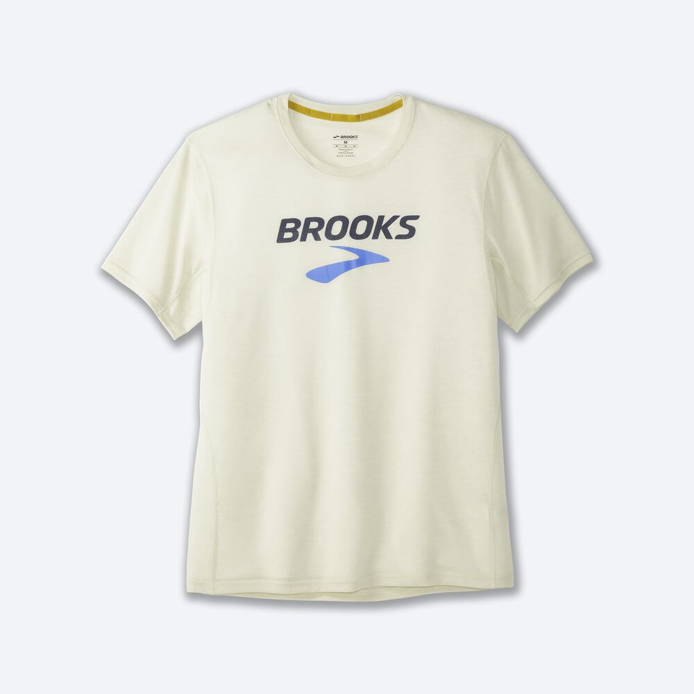 Brooks Distance Grafične Short Sleeve Moški Majice Oranžne | Slovenija-68541