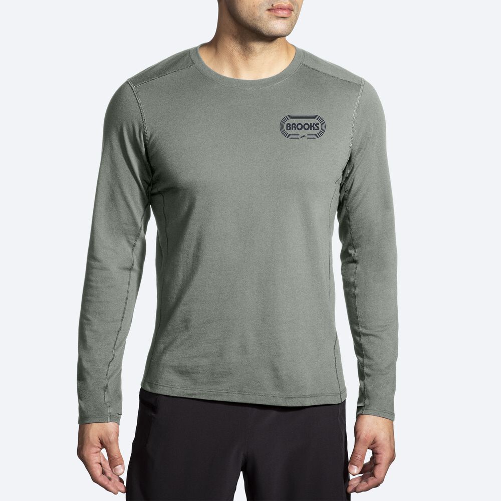 Brooks Distance Long Sleeve 2.0 Moški Majice Zelene | Slovenija-04632