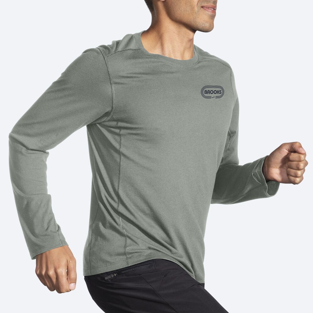 Brooks Distance Long Sleeve 2.0 Moški Majice Zelene | Slovenija-04632