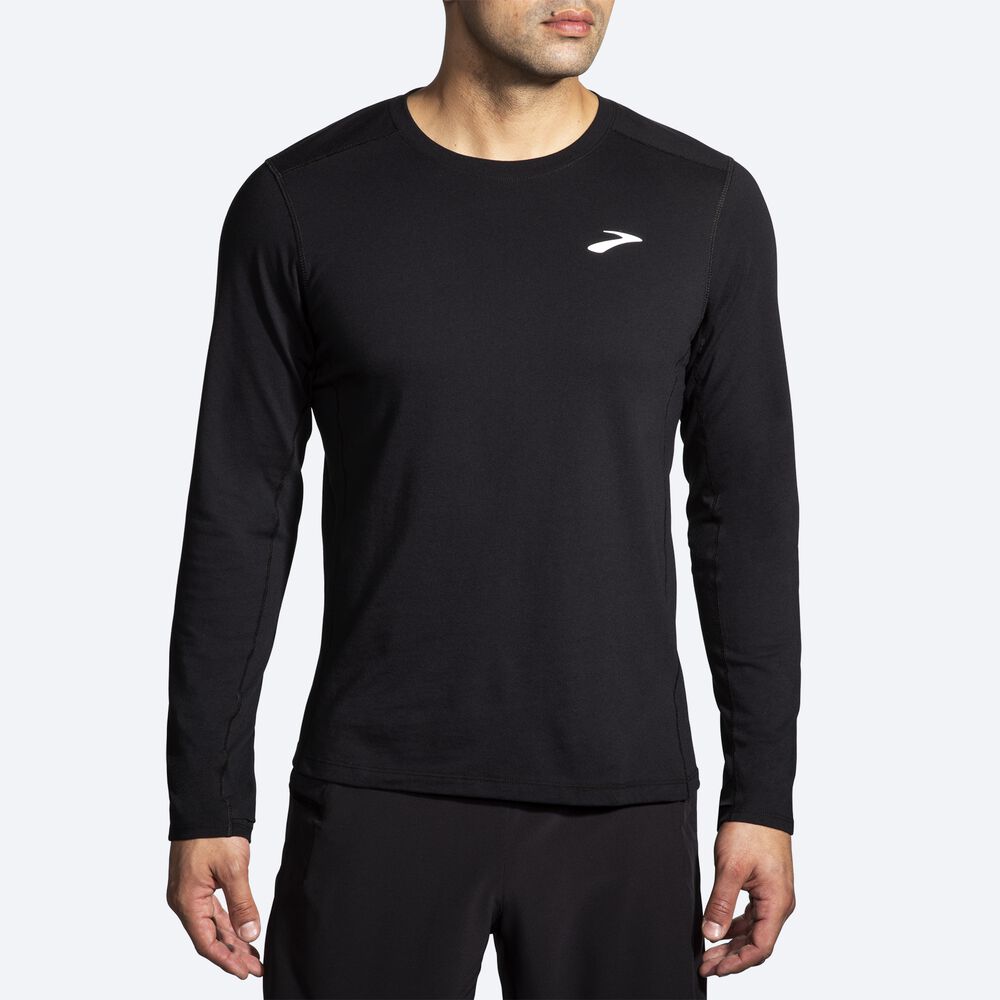 Brooks Distance Long Sleeve 2.0 Moški Majice Črne | Slovenija-82401