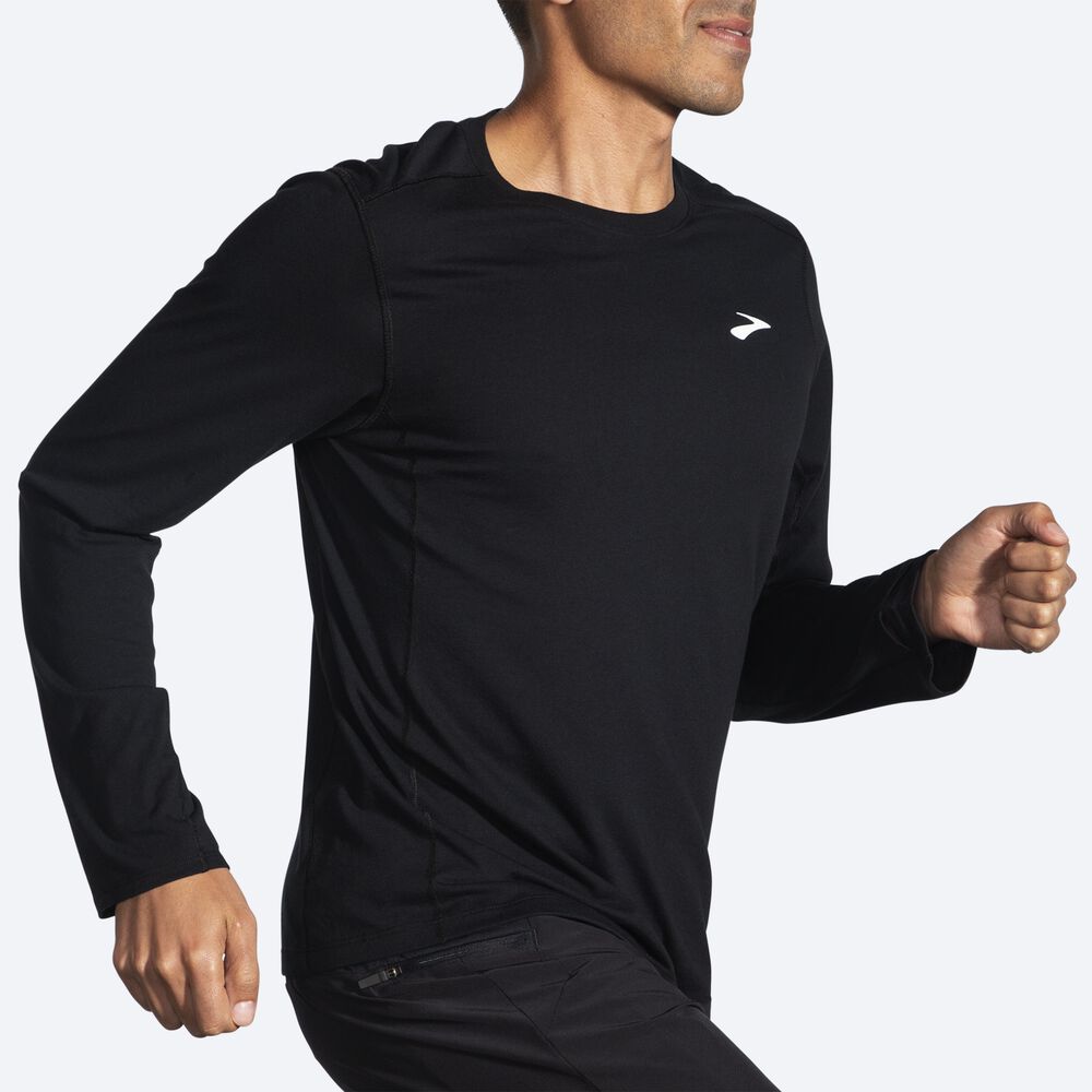 Brooks Distance Long Sleeve 2.0 Moški Majice Črne | Slovenija-82401