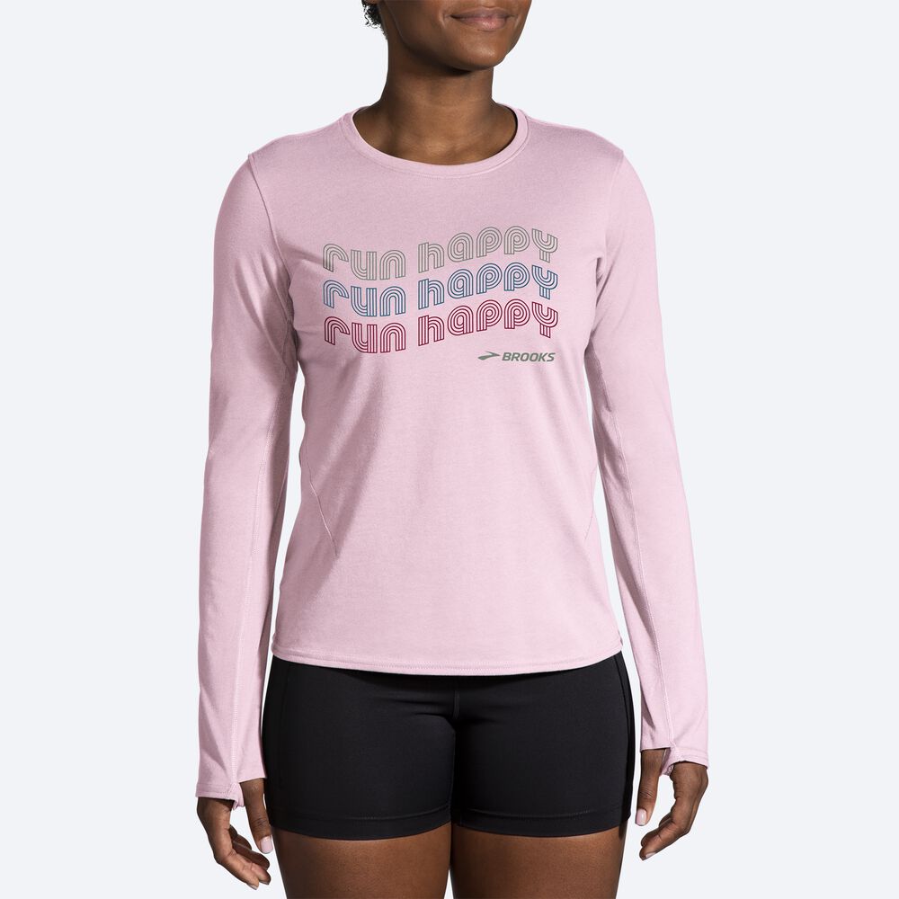 Brooks Distance Long Sleeve 2.0 Ženske Majice Roza | Slovenija-13492