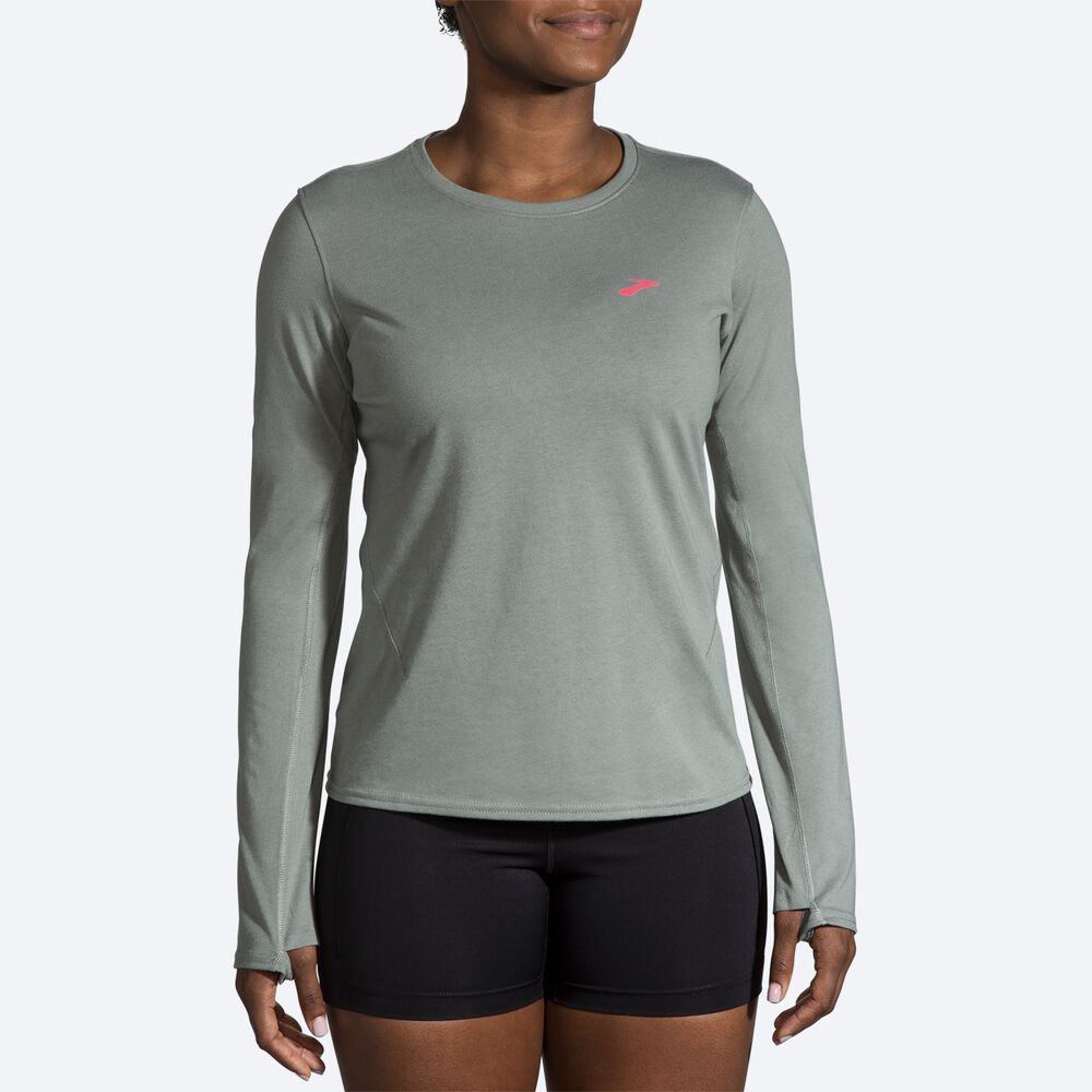 Brooks Distance Long Sleeve 2.0 Ženske Majice Zelene | Slovenija-69342