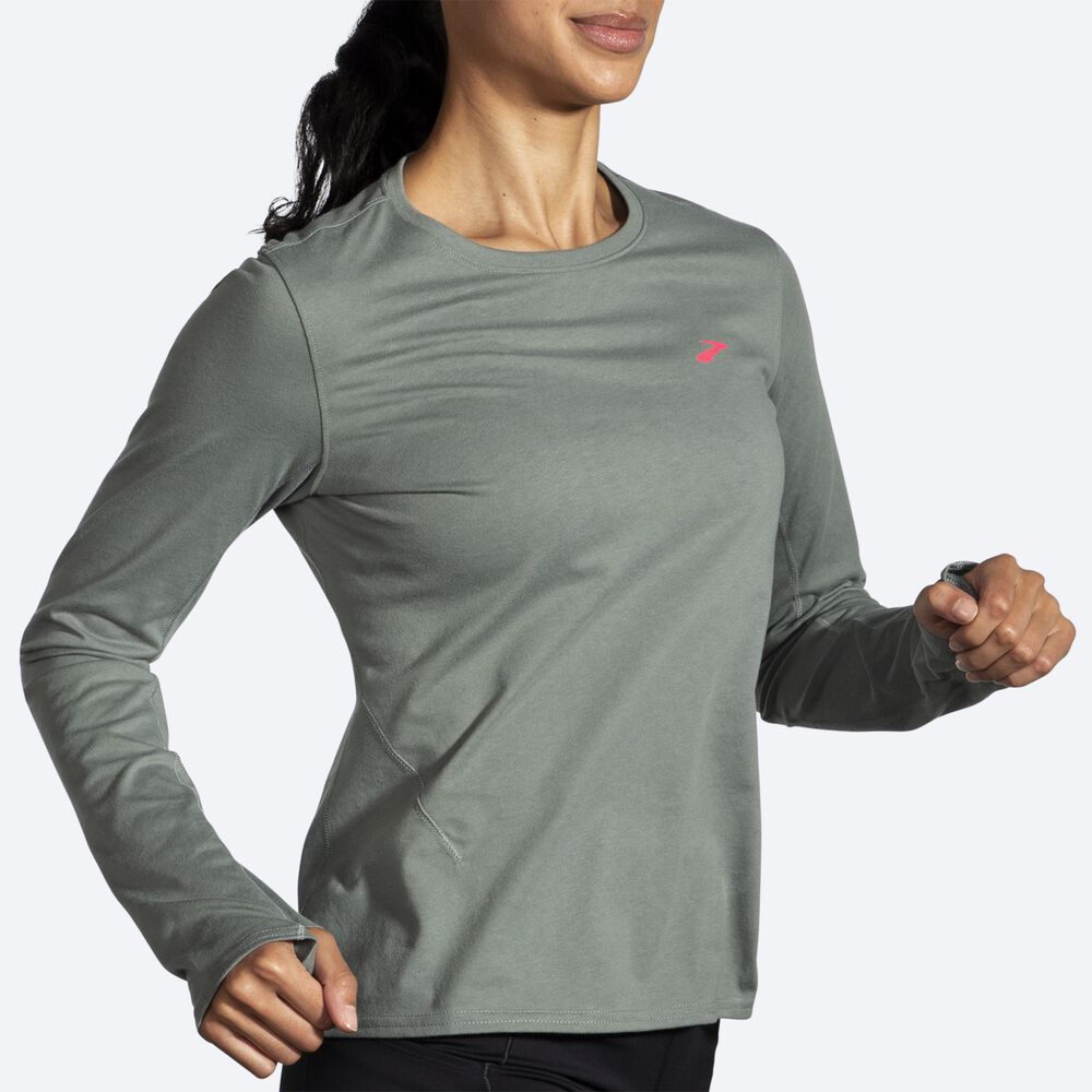 Brooks Distance Long Sleeve 2.0 Ženske Majice Zelene | Slovenija-69342