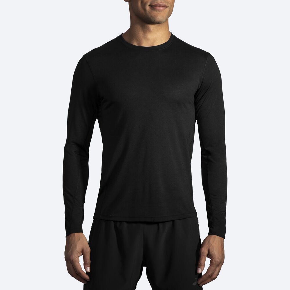 Brooks Distance Long Sleeve Moški Majice Črne | Slovenija-96247