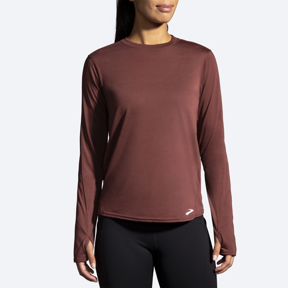 Brooks Distance Long Sleeve Ženske Majice Čokolade | Slovenija-24950