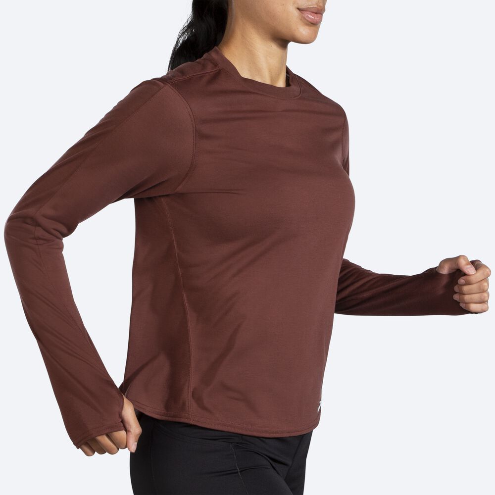 Brooks Distance Long Sleeve Ženske Majice Čokolade | Slovenija-24950