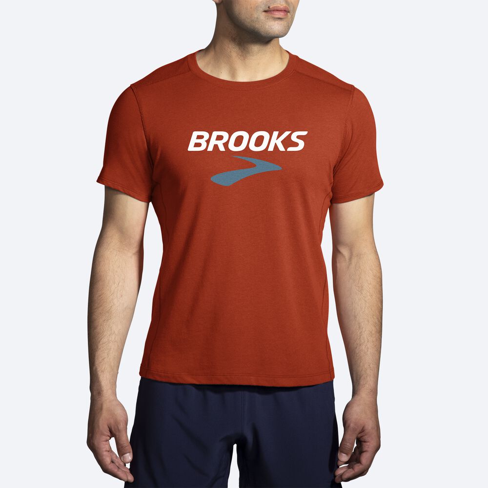 Brooks Distance Short Sleeve 2.0 Moški Majice Rdeče | Slovenija-05812