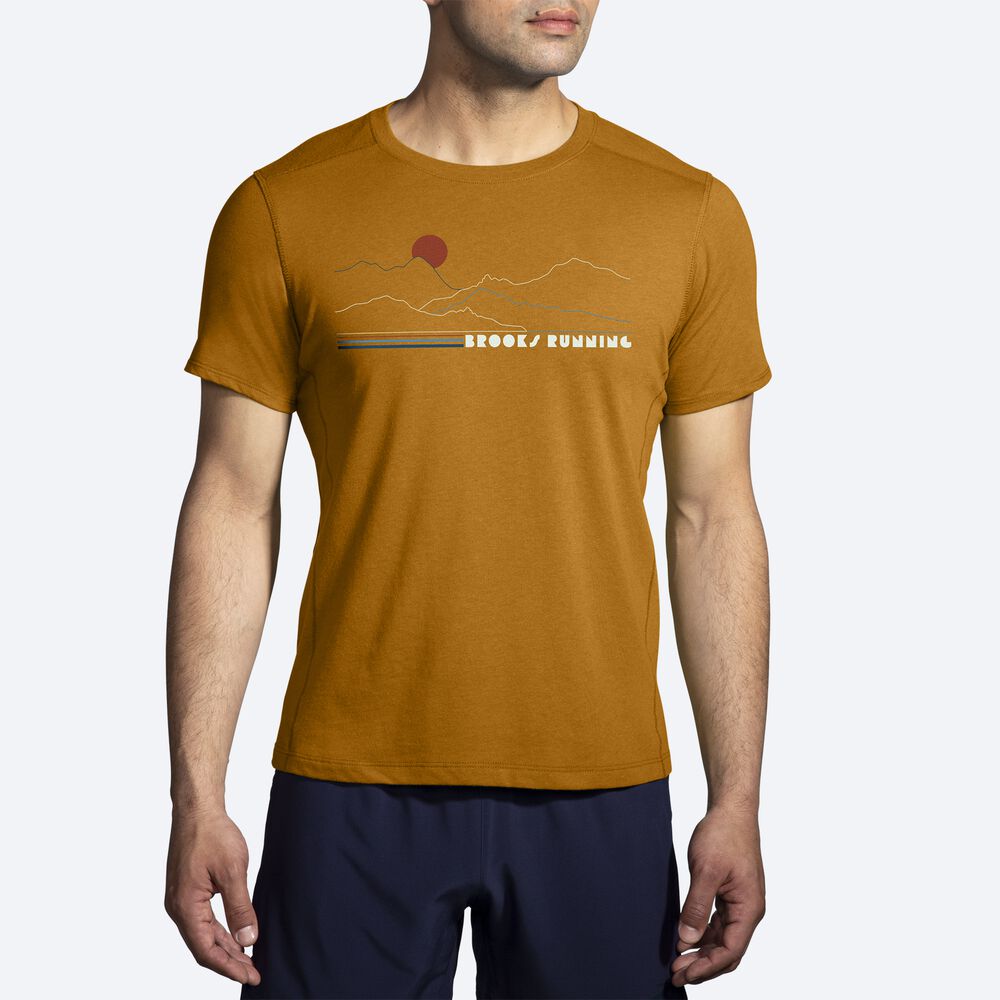 Brooks Distance Short Sleeve 2.0 Moški Majice Rumene | Slovenija-60358