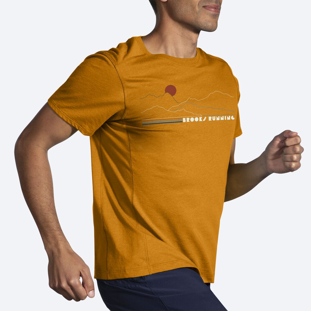 Brooks Distance Short Sleeve 2.0 Moški Majice Rumene | Slovenija-60358