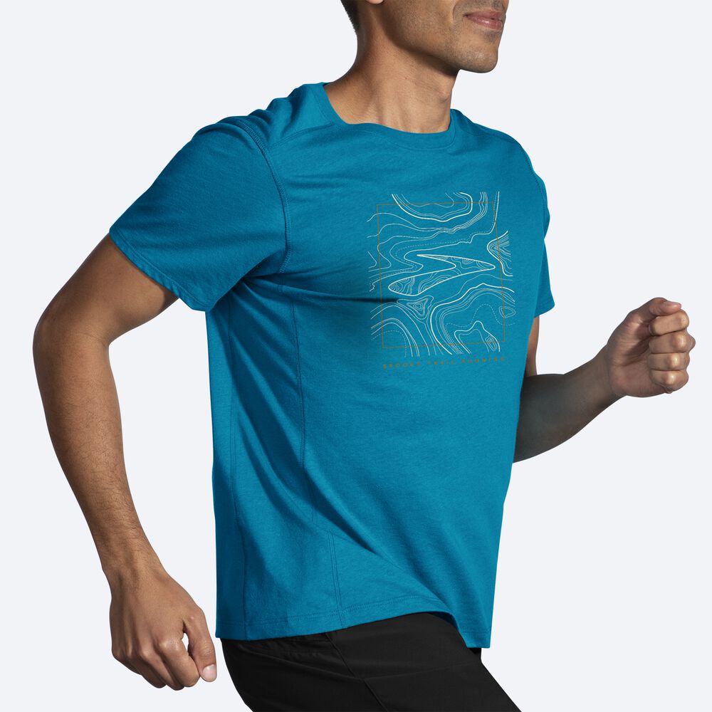 Brooks Distance Short Sleeve 2.0 Moški Majice Modre | Slovenija-95481