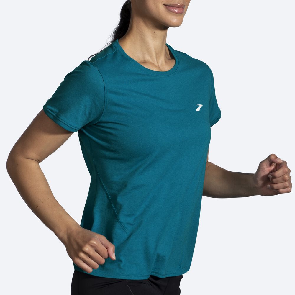 Brooks Distance Short Sleeve 2.0 Ženske Majice Modre | Slovenija-51824