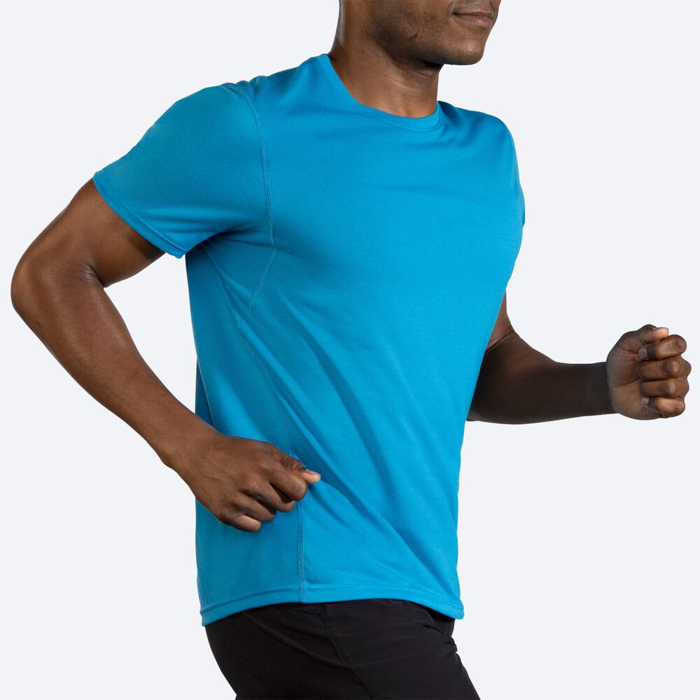 Brooks Distance Short Sleeve Moški Majice Modre | Slovenija-25310