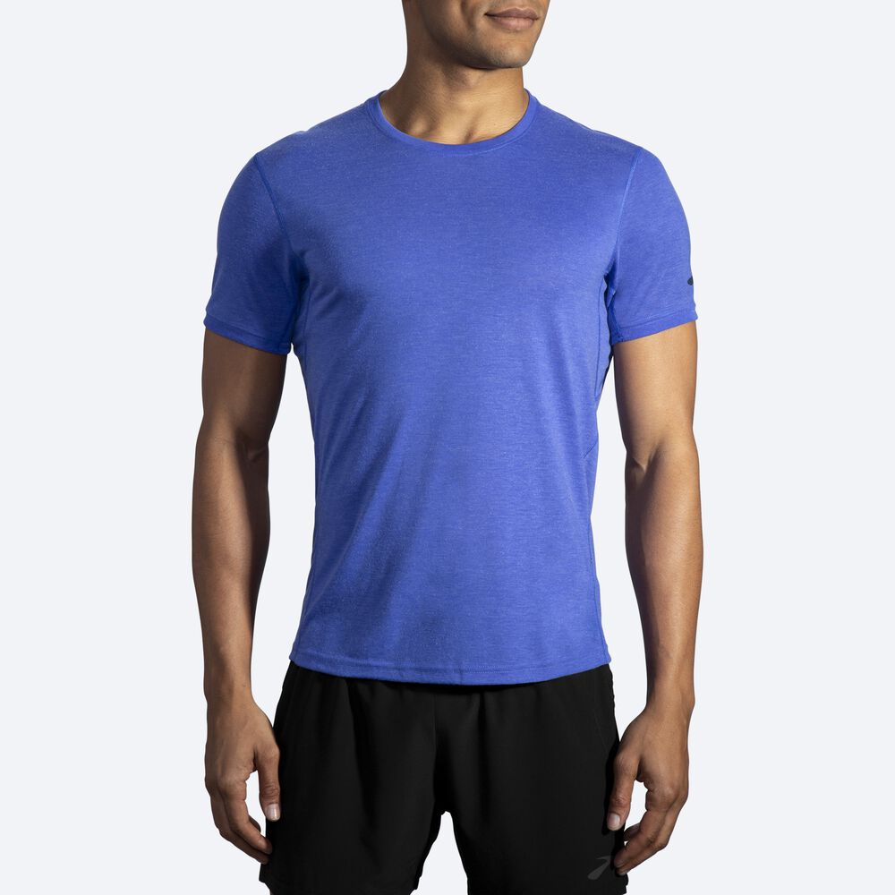 Brooks Distance Short Sleeve Moški Majice Modre | Slovenija-25467