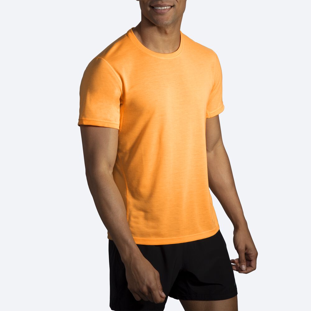 Brooks Distance Short Sleeve Moški Majice Oranžne | Slovenija-41362