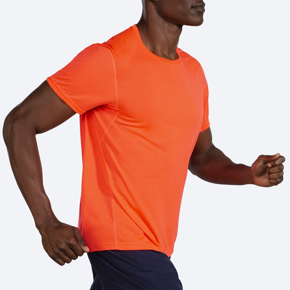 Brooks Distance Short Sleeve Moški Majice Oranžne | Slovenija-57018