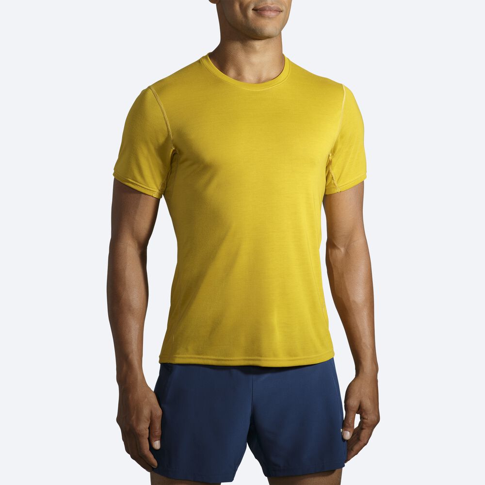 Brooks Distance Short Sleeve Moški Majice Zlate | Slovenija-67824