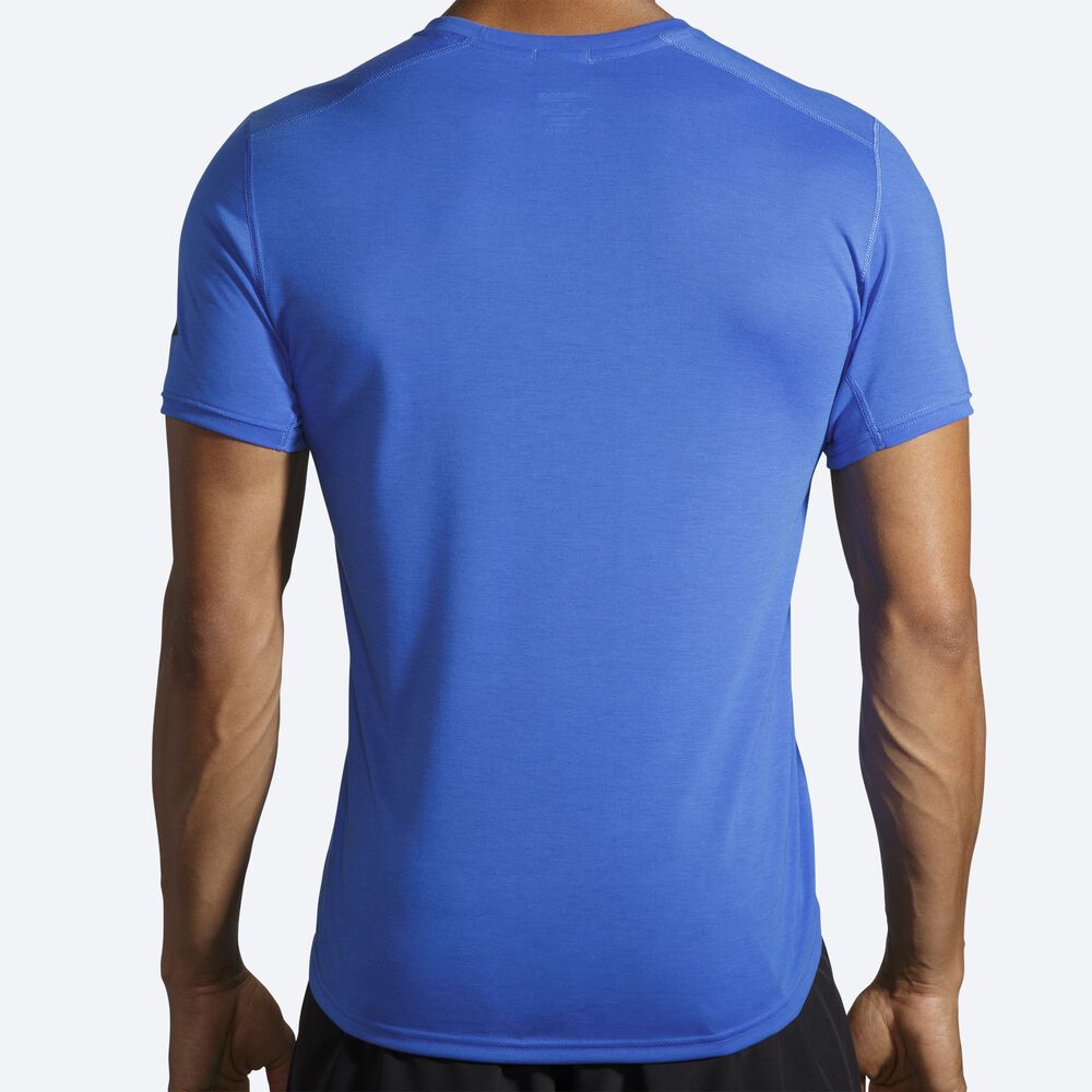 Brooks Distance Short Sleeve Moški Majice Modre | Slovenija-85409