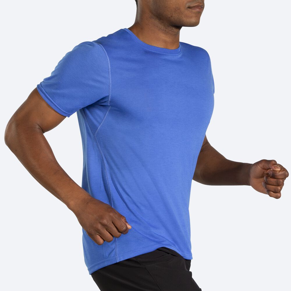 Brooks Distance Short Sleeve Moški Majice Modre | Slovenija-85409