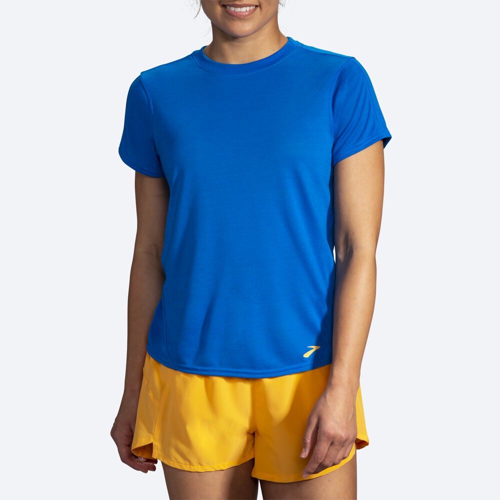 Brooks Distance Short Sleeve Ženske Majice Modre | Slovenija-15386