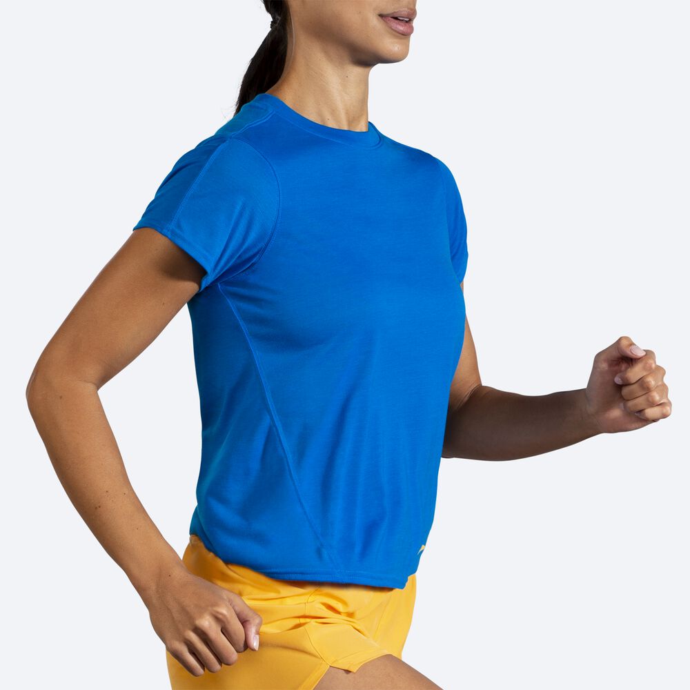 Brooks Distance Short Sleeve Ženske Majice Modre | Slovenija-15386