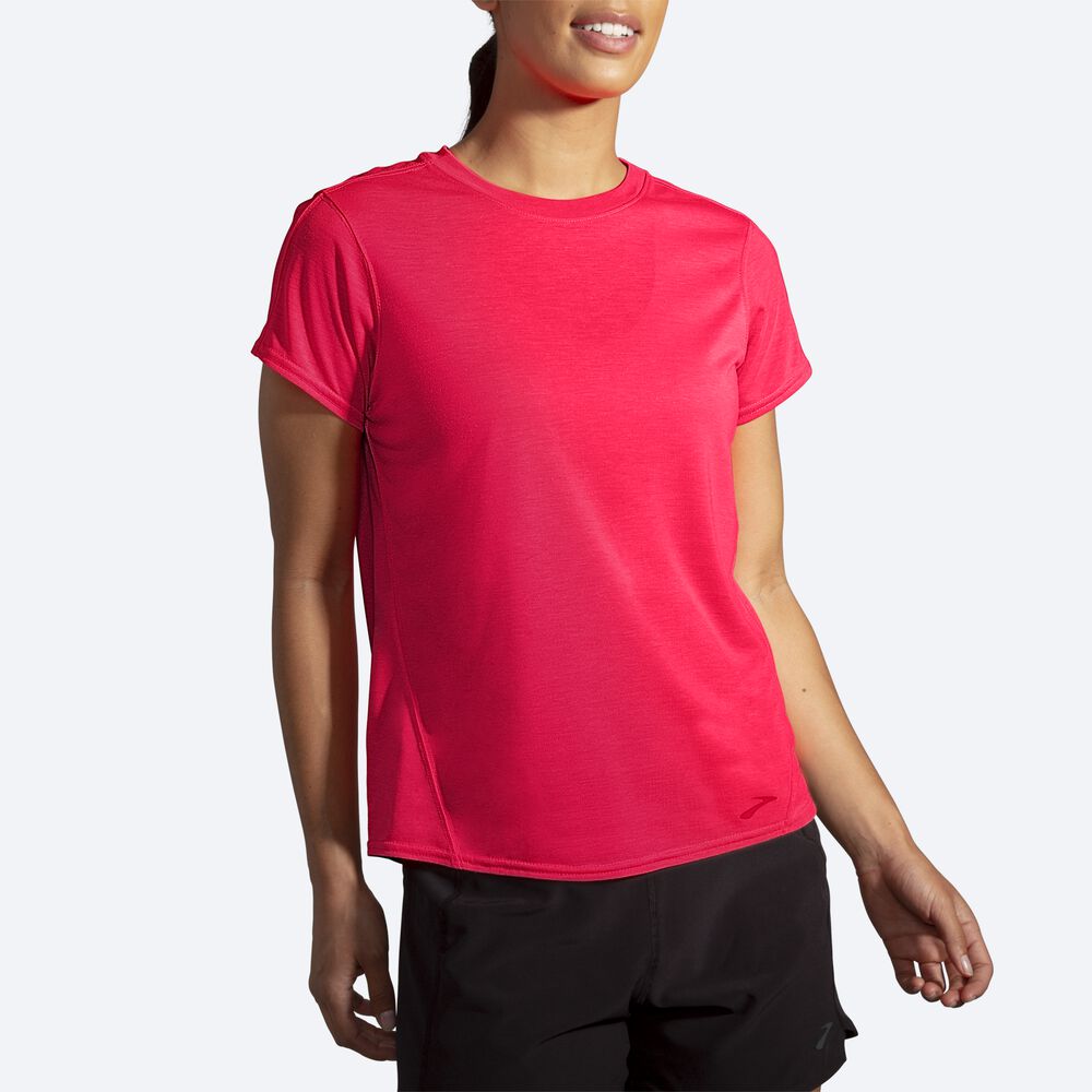 Brooks Distance Short Sleeve Ženske Majice Roza | Slovenija-37018