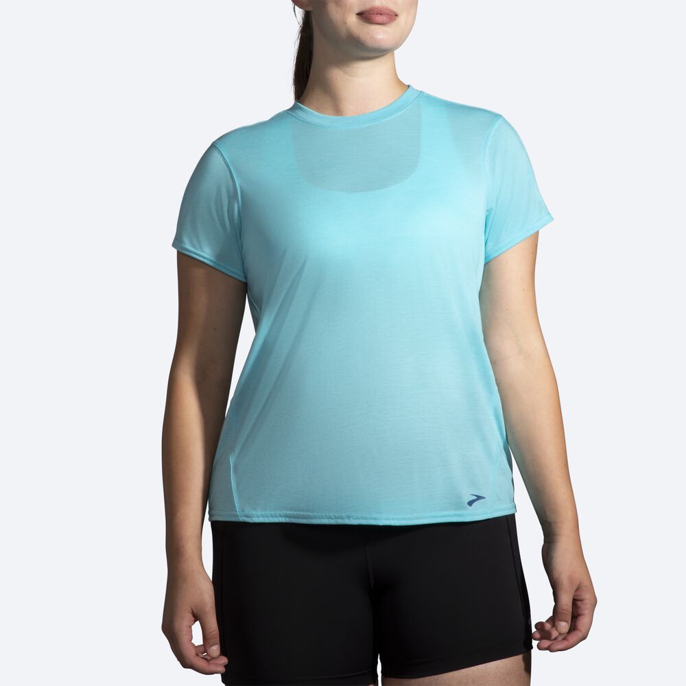 Brooks Distance Short Sleeve Ženske Majice Turkizna | Slovenija-65140