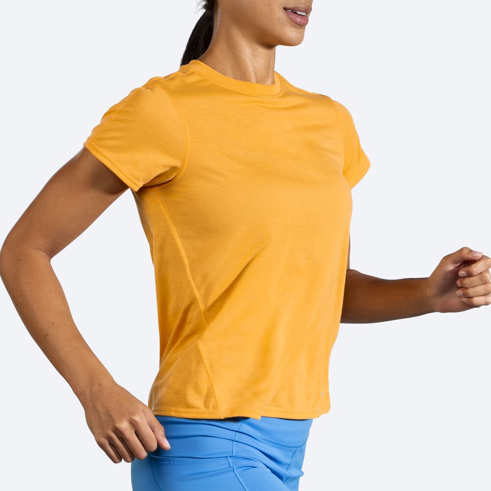 Brooks Distance Short Sleeve Ženske Majice Rumene | Slovenija-85296