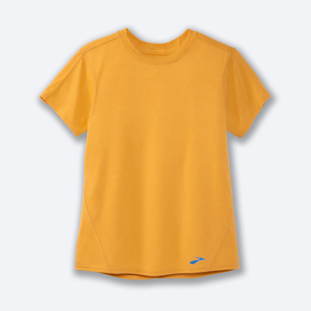 Brooks Distance Short Sleeve Ženske Majice Rumene | Slovenija-85296