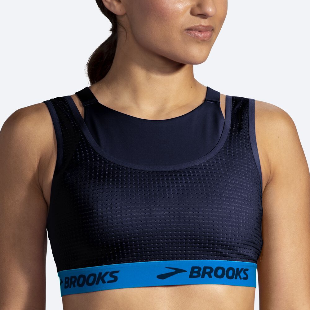 Brooks Drive Mesh Run Bra Ženske Športni Nedrčki Temno Modre Modre | Slovenija-83640