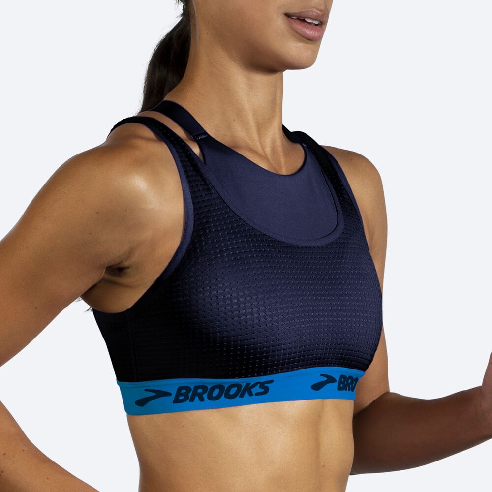 Brooks Drive Mesh Run Bra Ženske Športni Nedrčki Temno Modre Modre | Slovenija-83640