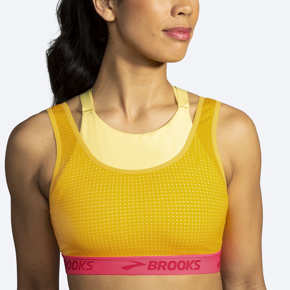 Brooks Drive Mesh Run Bra Ženske Športni Nedrčki Rjave Oranžne | Slovenija-89174