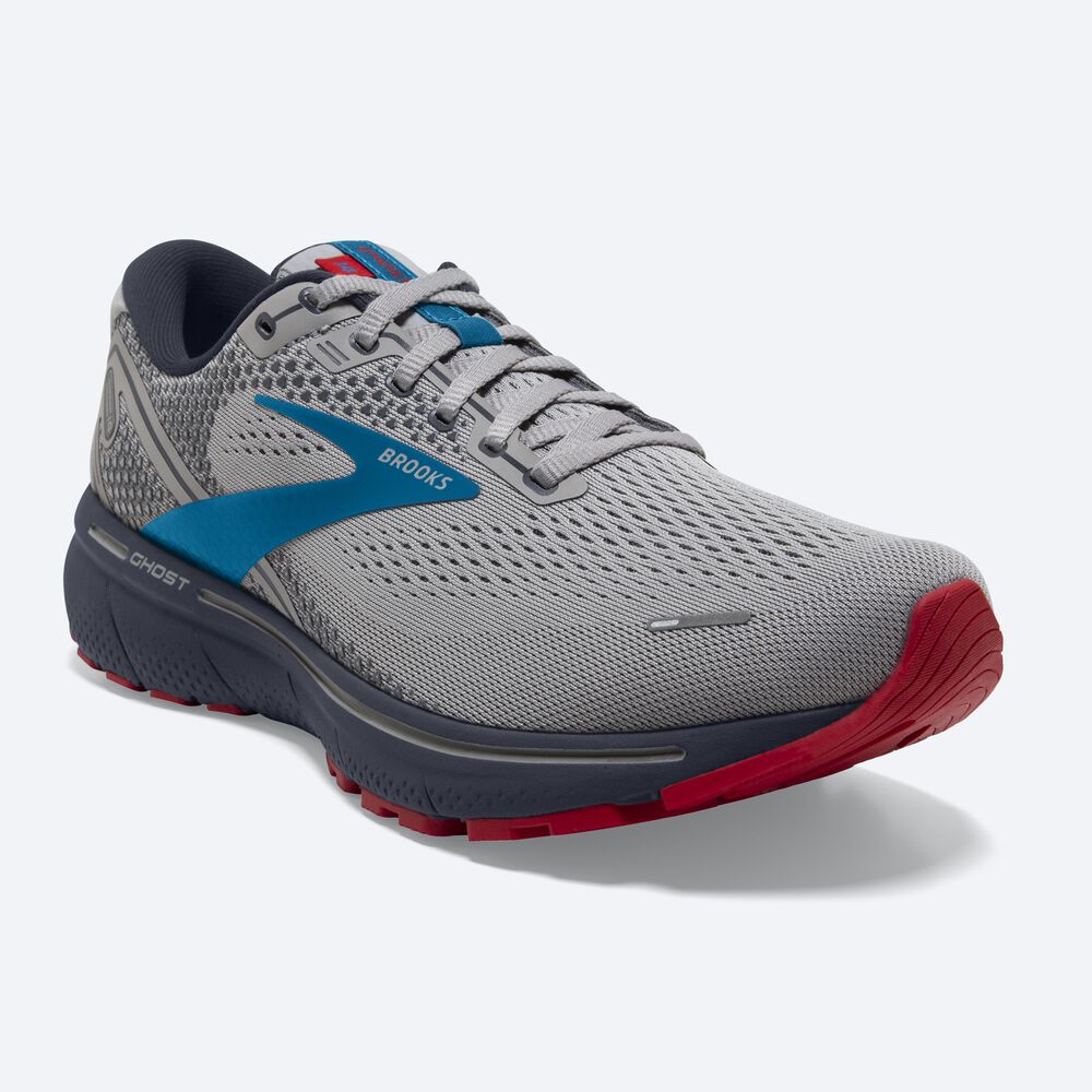 Brooks Ghost 14 Moški Tekaški Copati Sive Modre Rdeče | Slovenija-75916