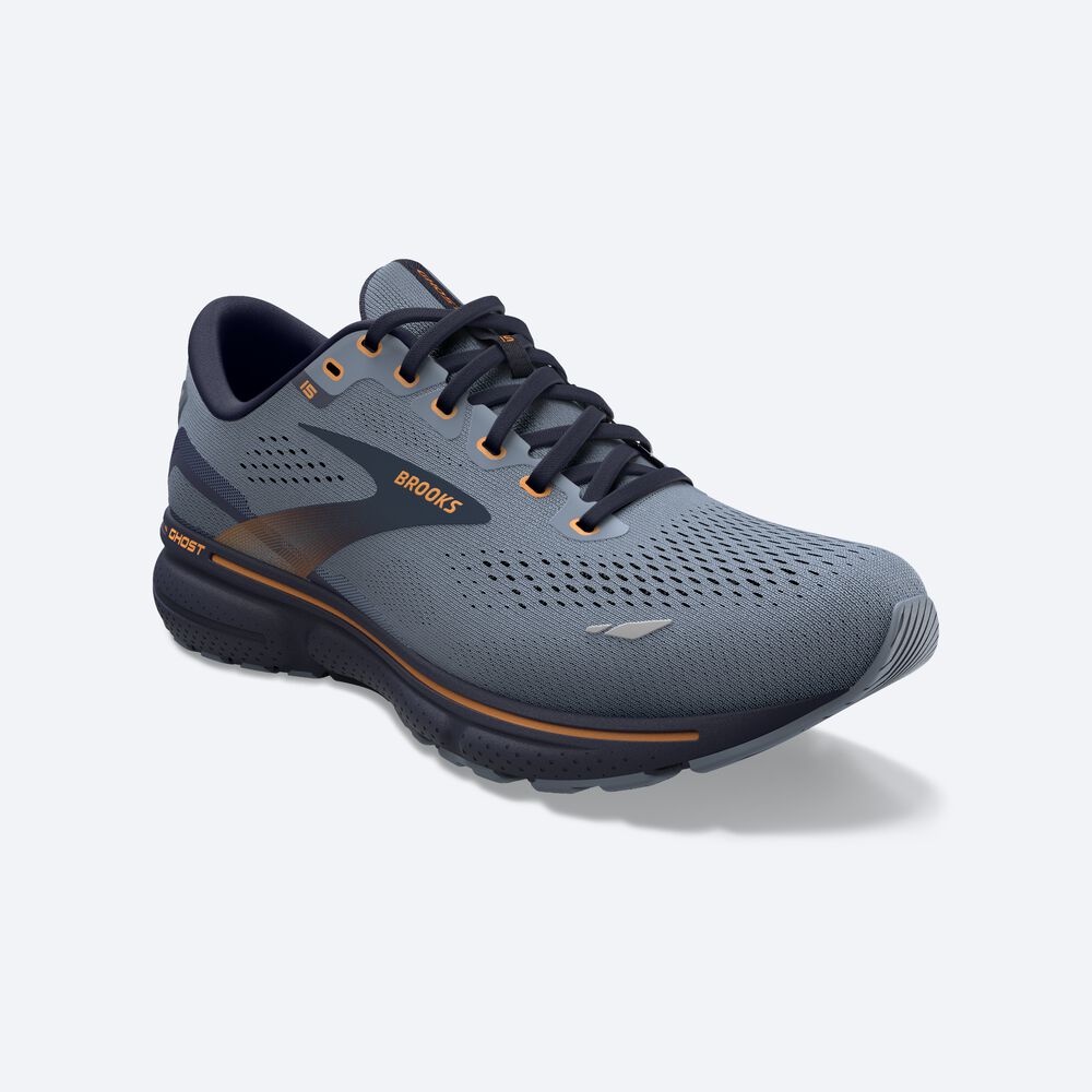 Brooks Ghost 15 Moški Tekaški Copati Sive Temno Modre | Slovenija-95836