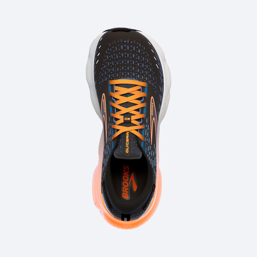 Brooks Glycerin 20 Moški Tekaški Copati Črne Modre Oranžne | Slovenija-16432