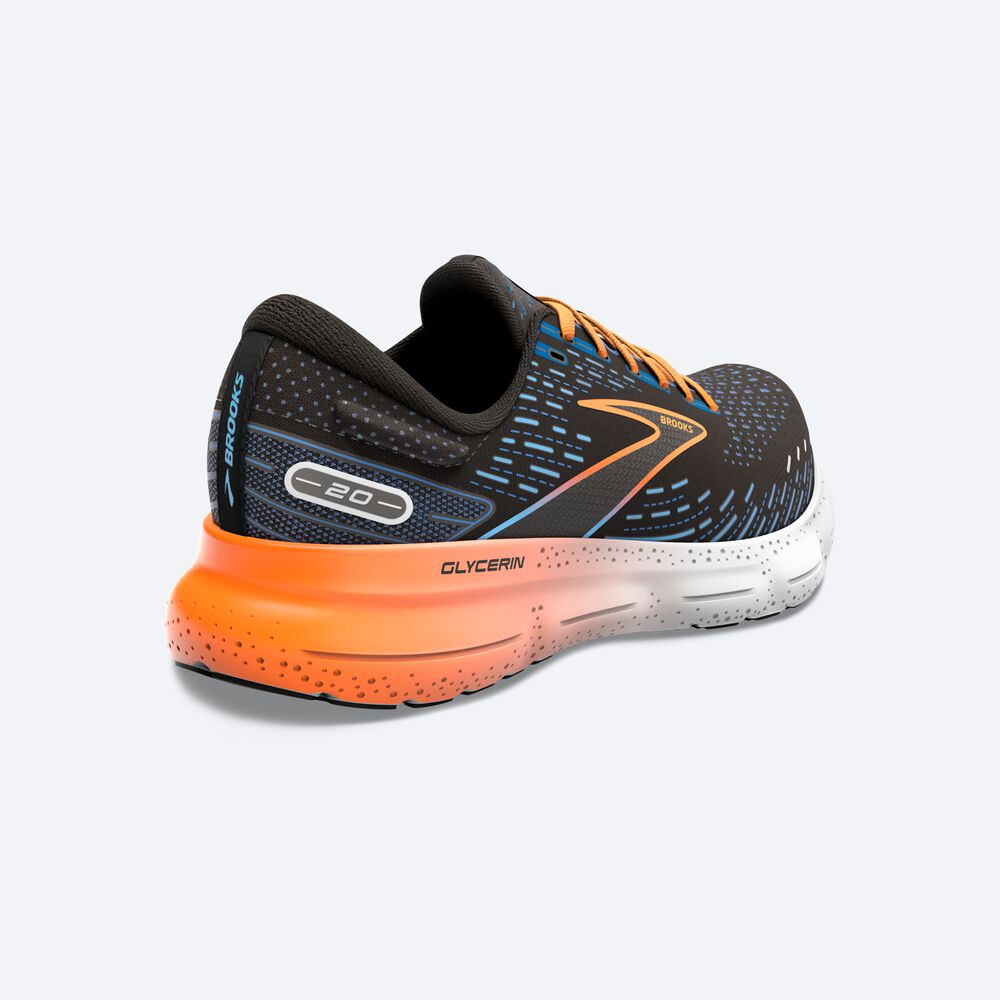 Brooks Glycerin 20 Moški Tekaški Copati Črne Modre Oranžne | Slovenija-16432